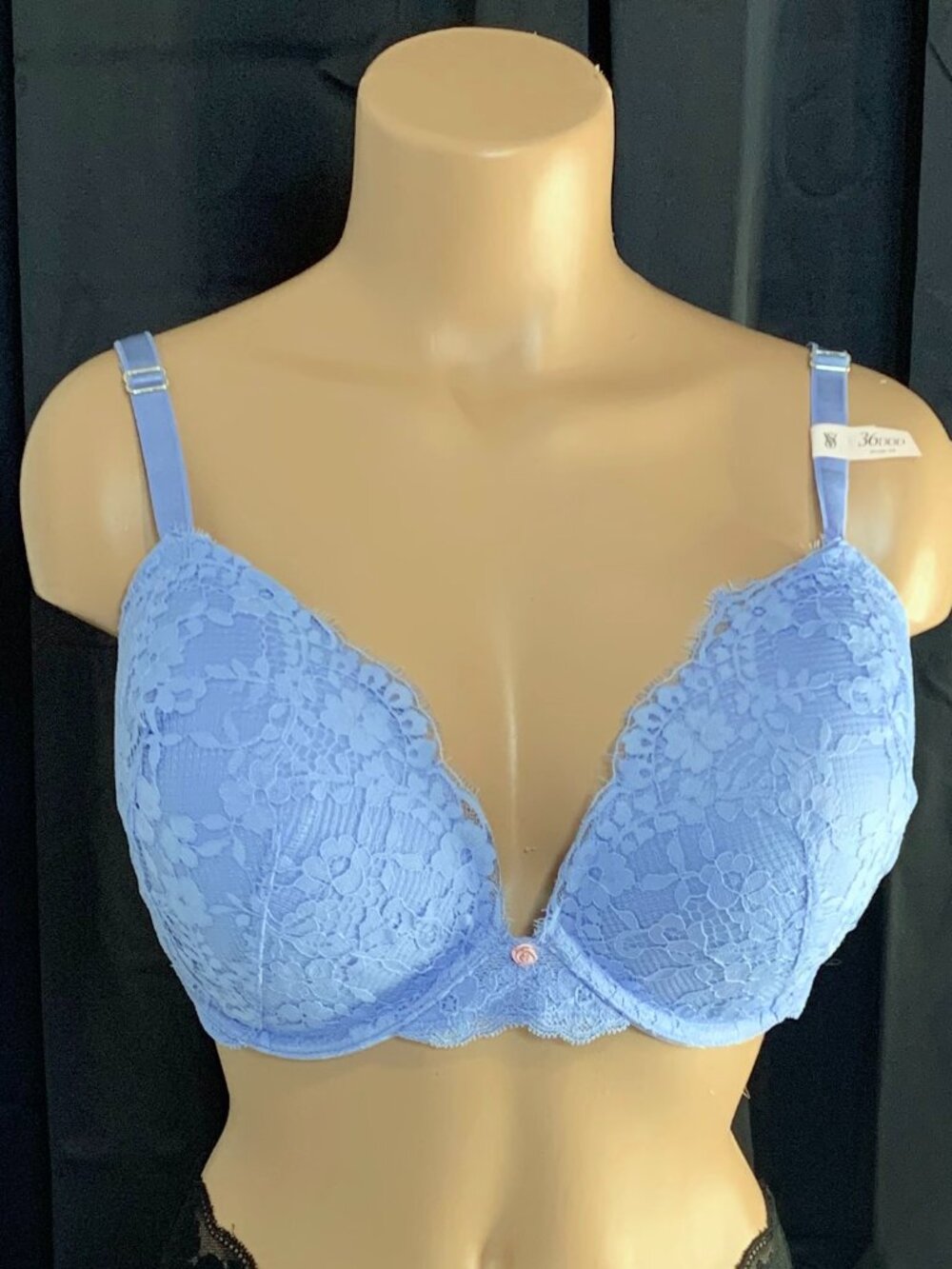 Victoria's Secret Dream Angels Lace Push-Up Bra  36DDD Cameo Blue